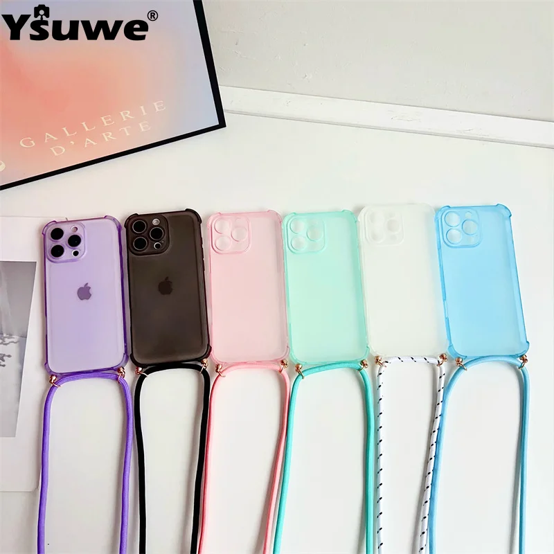 Crossbody Adjustable Lanyard Strap Phone Case with Soft Cover