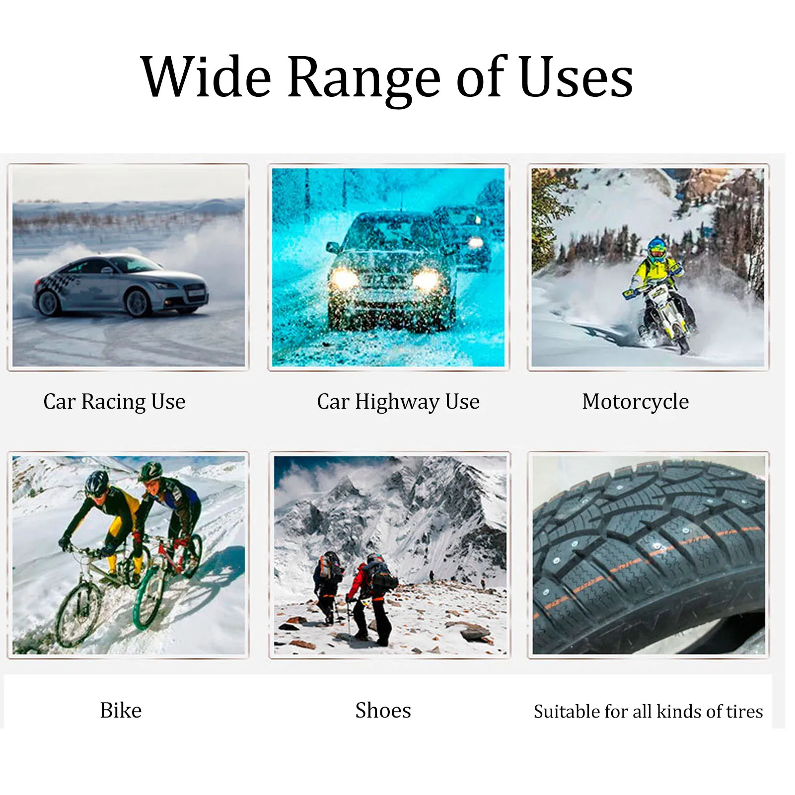 100PCS Non Slip Tire Studs Replacement Universal Wheel Metal Studs For Truck Vehicle Motorcycle