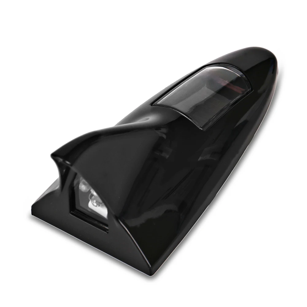 

For Universal 8 Leds Car Shark Fin Antenna Fin Roof Antenna Flash Warning Tail Light Solar Power Antenne Voiture Antena Coche