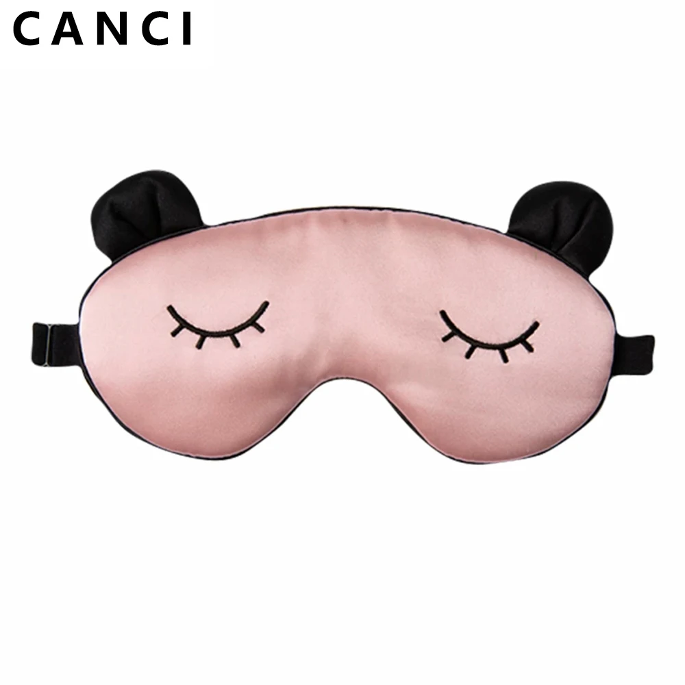 

100% Pure Mulberry Silk Sleep Mask Cute Kids Baby Model Cartoon Soft Eye Patches Soft Blindfold Smooth Eye Mask Comfort