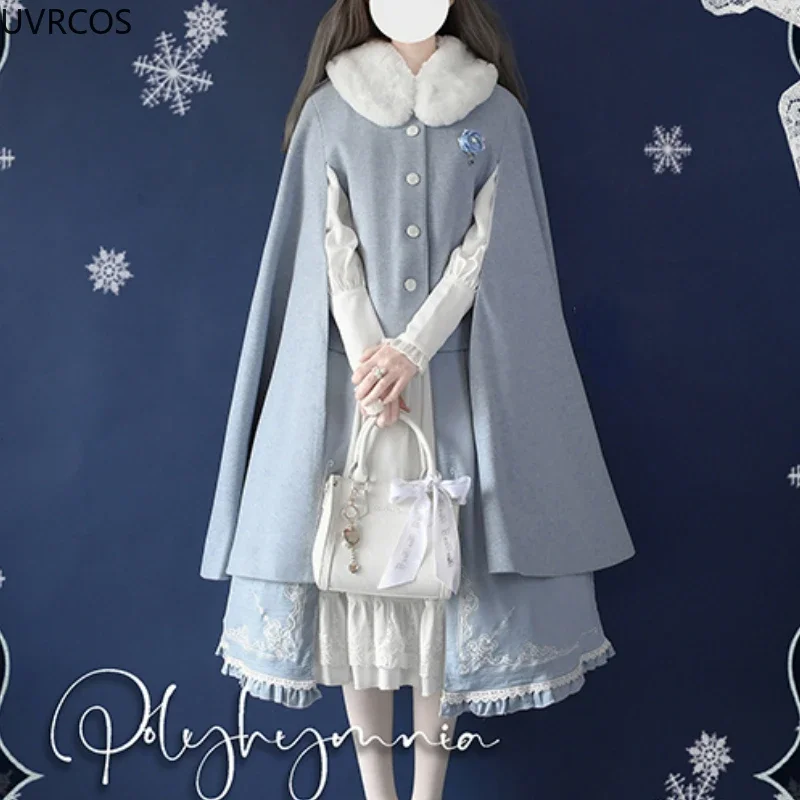 Vintage Victorian Lolita Dress Sets Women Sweet Bow White Shirts High Waist Elegant Princess Skirts Evening Party Midi Dresses