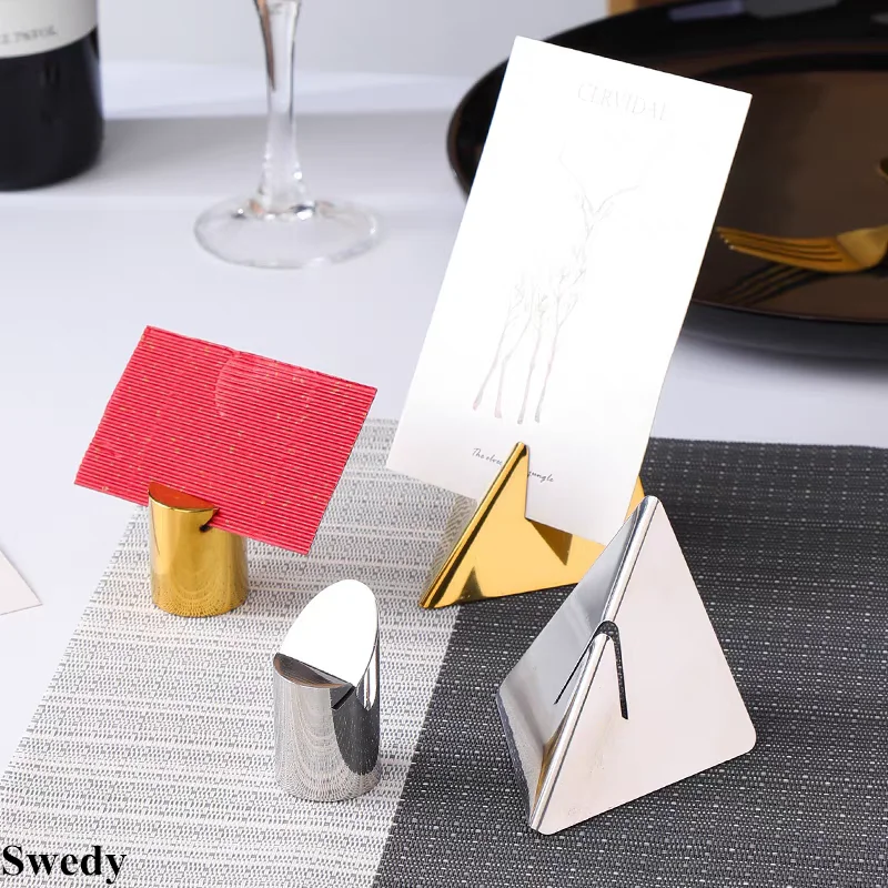 Stainless Steel Table Place Card Holder Photo Picture Holder Clip Wedding Party Table Number Menu Sign Display Stand