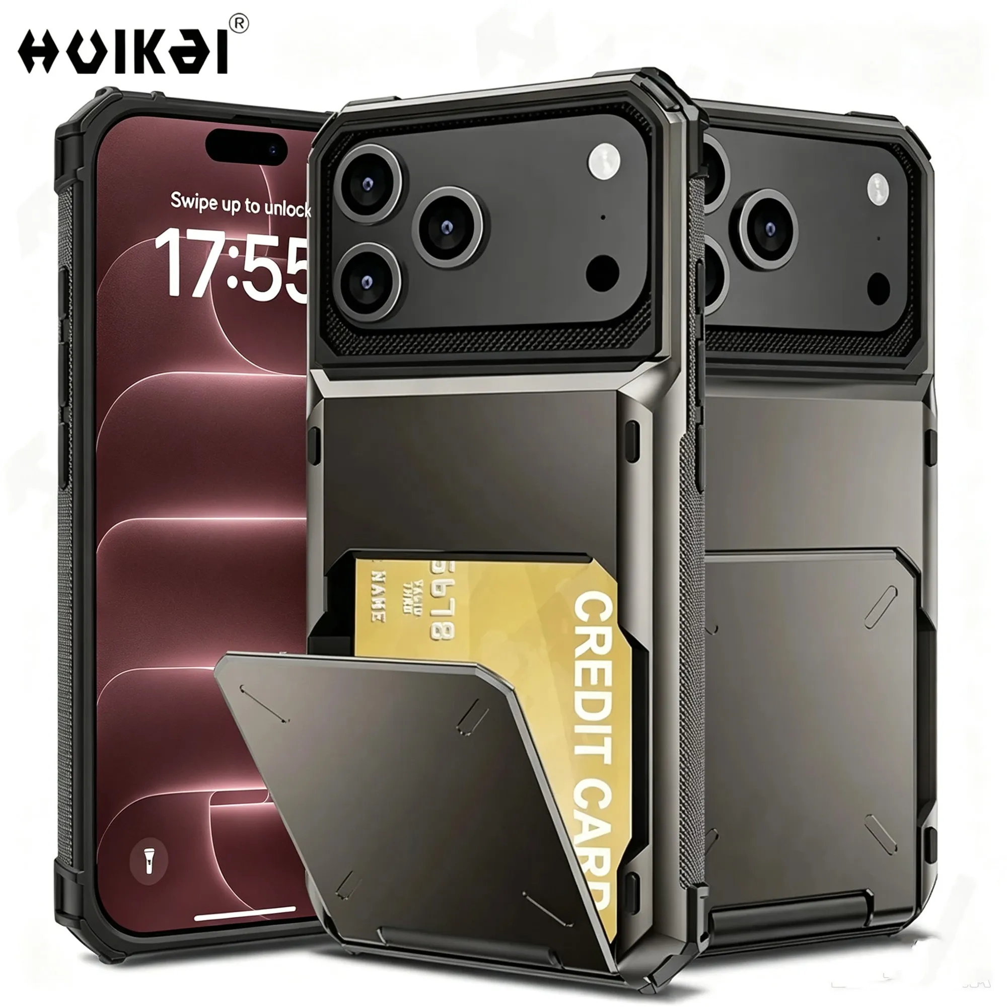 Heavy Duty Wallet Case with Hidden Flip Slot and Card Holder Compartments