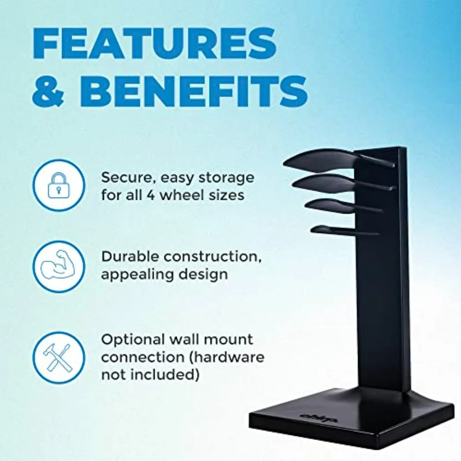 Focus Muscle Roller Handle and Wheel Rack - Equipment for Deeper Muscle Recovery and Secure Storage, Best Combined with 4-Inch F