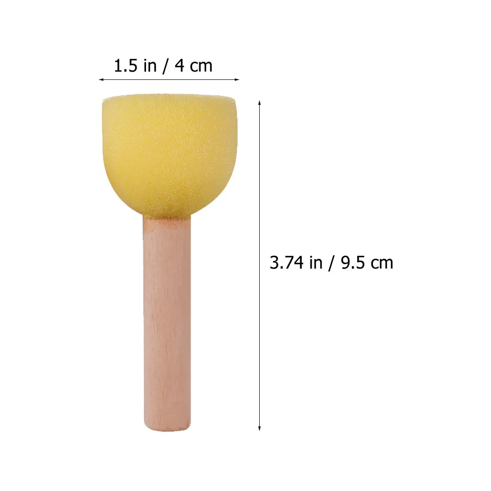 12Pcs 어린이 드로잉 스폰지 브러쉬 나무 손잡이 프리미엄 스폰지 페인팅 브러쉬 크리 에이 티브 페인팅 스탬퍼 미술 용품