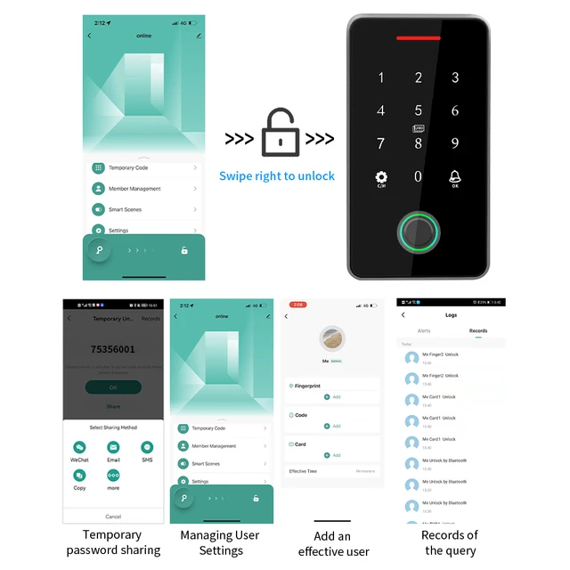 IP67 Waterproof Outdoor Access Control Keypad | Fingerprint, Bluetooth & NFC | Power Supply & Door Control Kit 3