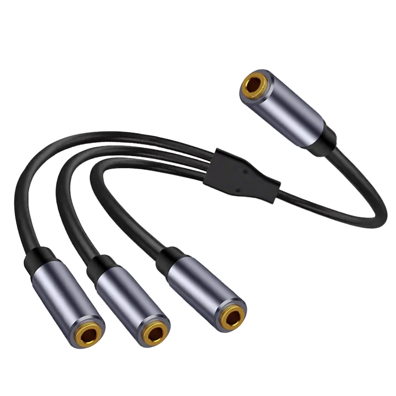 Universal Multi-Port 3.5mm Audio Splitter with TRS Stereo Extension Cable