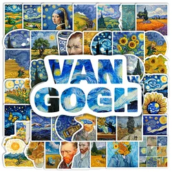 Van Gogh Starry Night Aesthetic Waterproof Vinyl Sticker (30Pcs - Random)