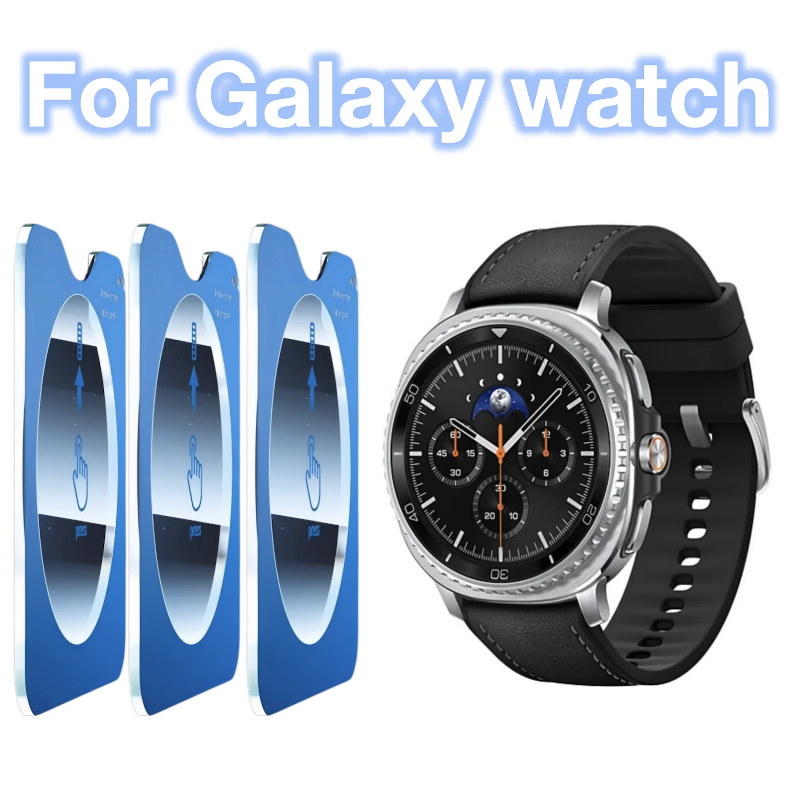 Premium Tempered Glass Screen Protector Set with Easy Alignment for Smartwatches (3-Pack)
