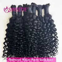 12A vague d'eau brut vietnamien en vrac naturel bouclés cheveux humains pour tresser non transformés sans trame Extensions de cheveux humains en vrac paquets 1