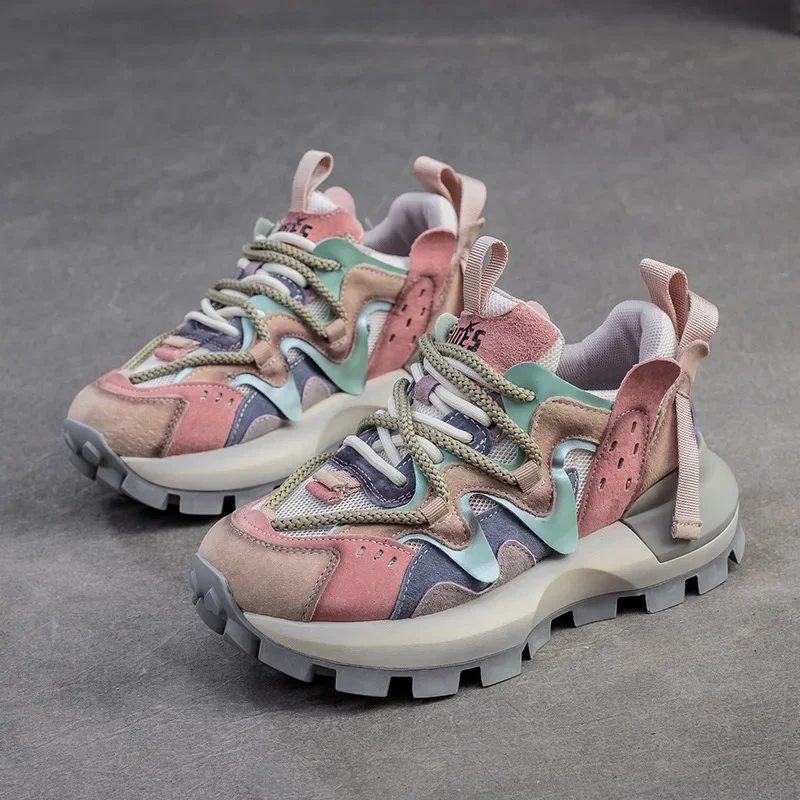 Koznoy 4.5 سنتيمتر الهواء شبكة جلد طبيعي مكتنزة حذ...