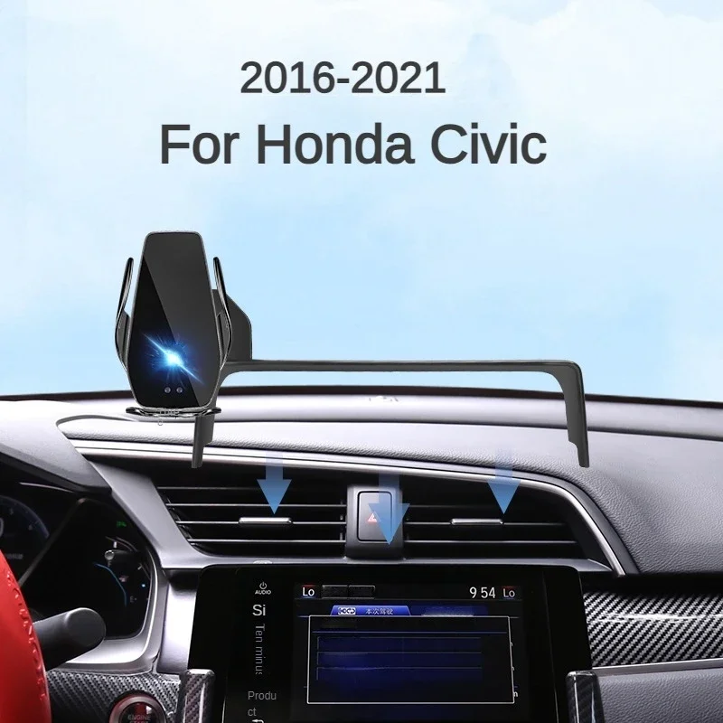 

Держатель для телефона 10 поколения для Honda Civic 2016-2021, беспроводное зарядное устройство, модификация навигации, внутренний размер 7 дюймов