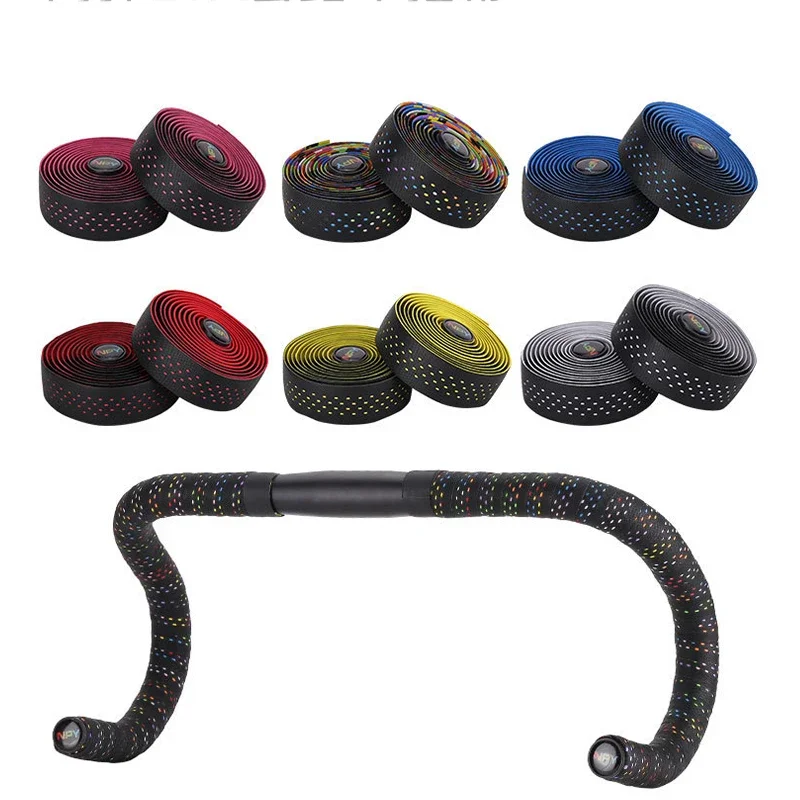 Breathable PU+EVA Gravel Handlebar Tape Shock Absorbing Bicycle Racing Shock Str