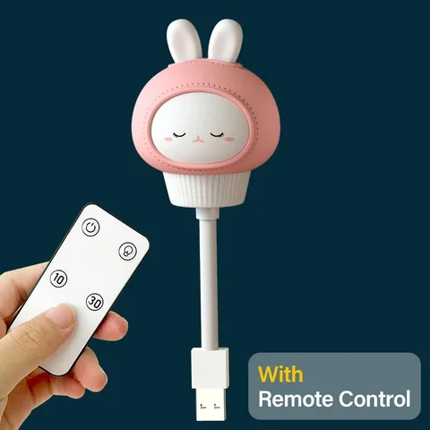 

USB-ночник, лампа, милая мультяшная ночная лампа с дистанционным управлением для дома, спальни, милый Декор для комнаты, подарок на день рождения