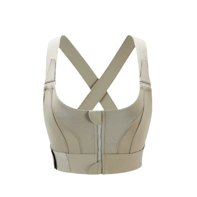 Women Sports Bras Tights Crop Top Yoga Vest Front Zipper Plus Size  Adjustable Strap Shockproof Gym Fitness Athletic Brassiere P2 - AliExpress