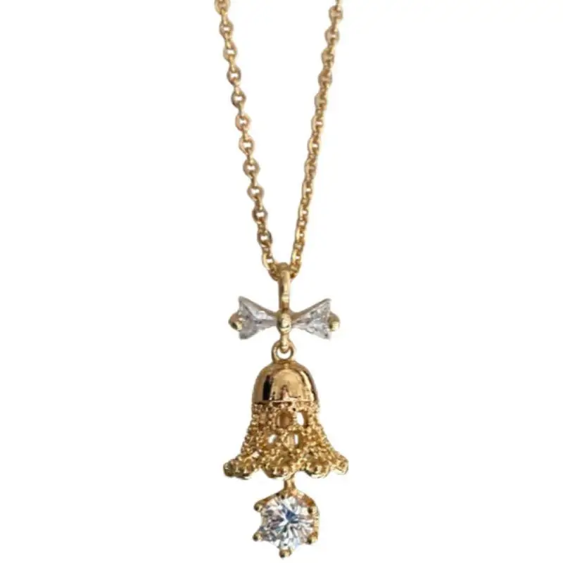 

Christmas Gift Bell Necklace Gold Neck Chain For Girlfriend Women Girls