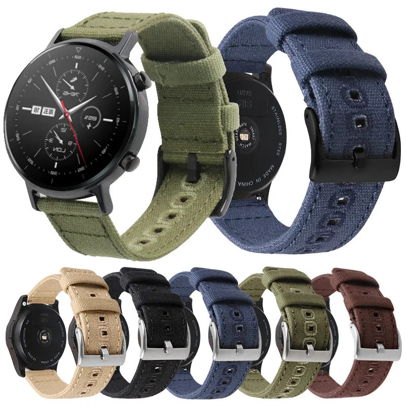 

Ремешок нейлоновый для наручных часов, браслет для Huami Amazfit GTR 47 мм, GTR 4 3 2 2E GTR3 Pro, Amazfit Pace Stratos, 22 мм