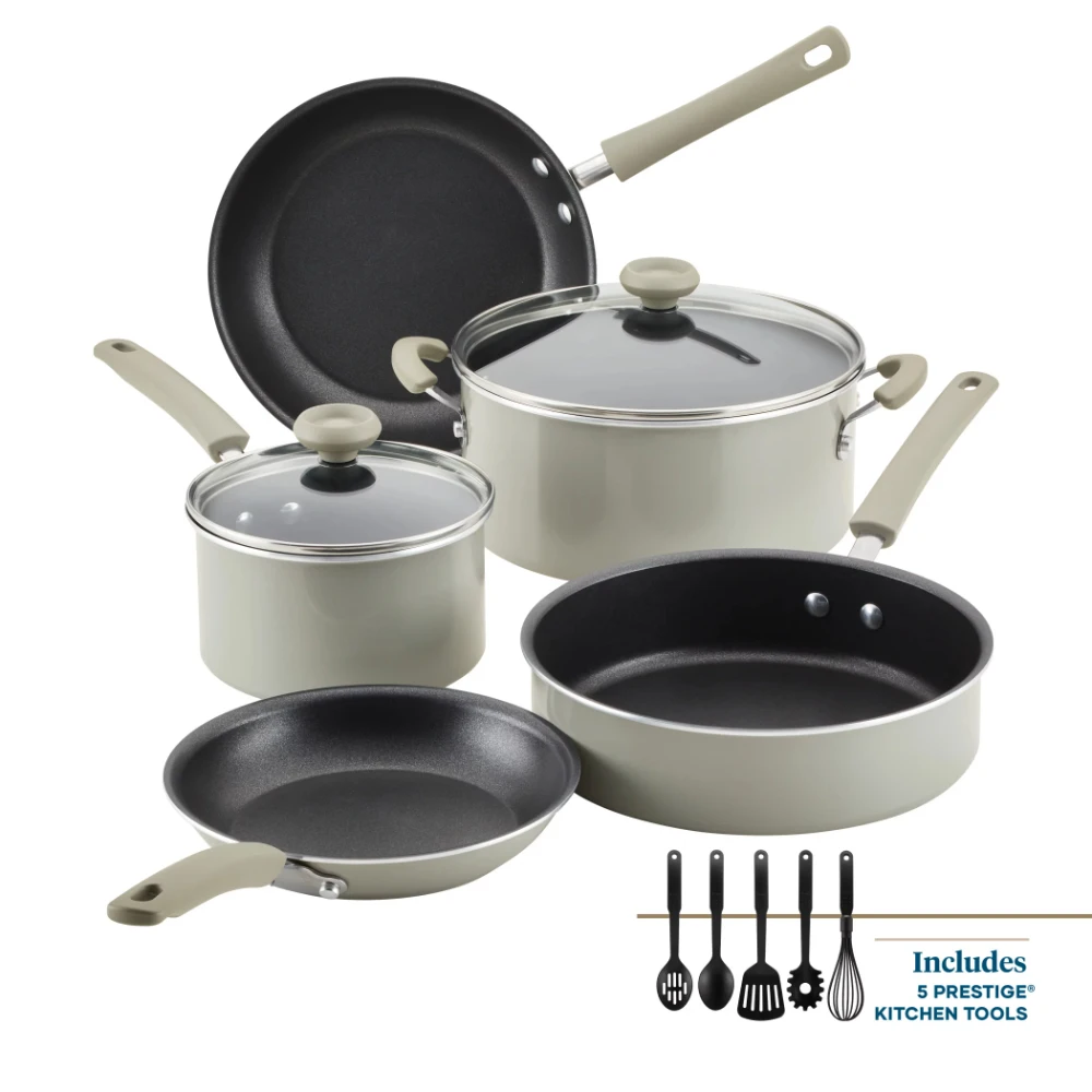 

DuraStrong Nonstick Cookware Pots and Pans Set, 12-Piece, Gray