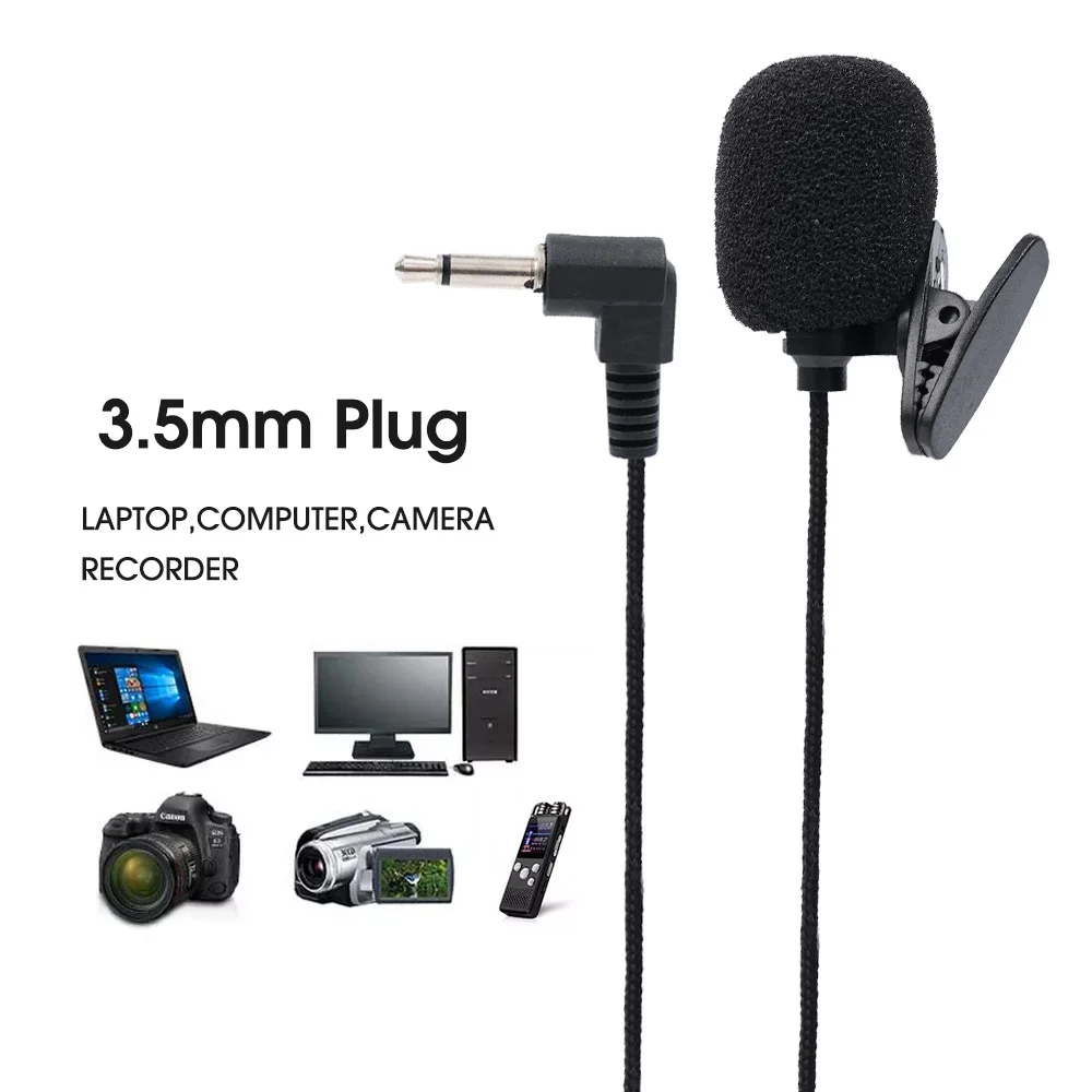 Mini Clip-on Lapel Lavalier Microphone, 3.5mm/Type C, Universal Compatibility for Phone, PC, and Laptop