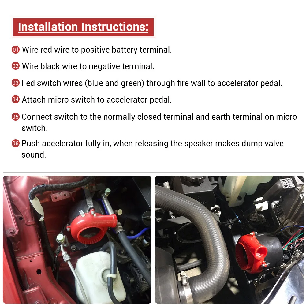 12V Electric Turbo Sound Electronic Car Fake Dump Valve Simulator Blow Off Valve BOV Sound Hooter
