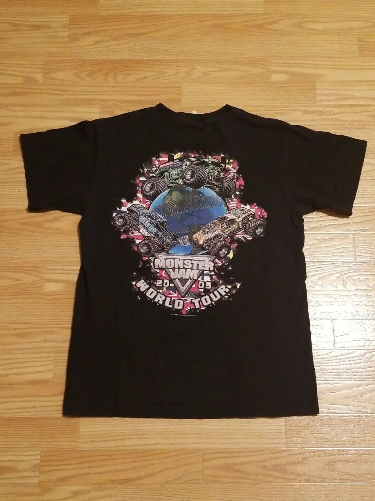 2009 Grave Digger Monster Jam World Tour Monster Truck T-Shirt Nera Taglia S