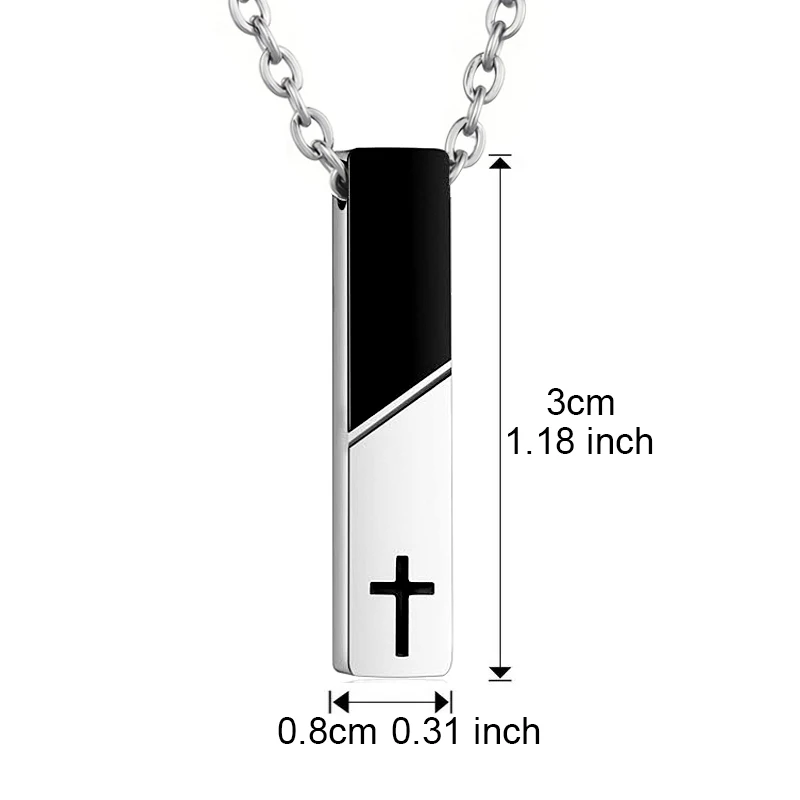Cremation Jewelry for Human Ashes Square Column Memorial Necklace with Filling Kit Stainless Steel Vial Urn Necklace