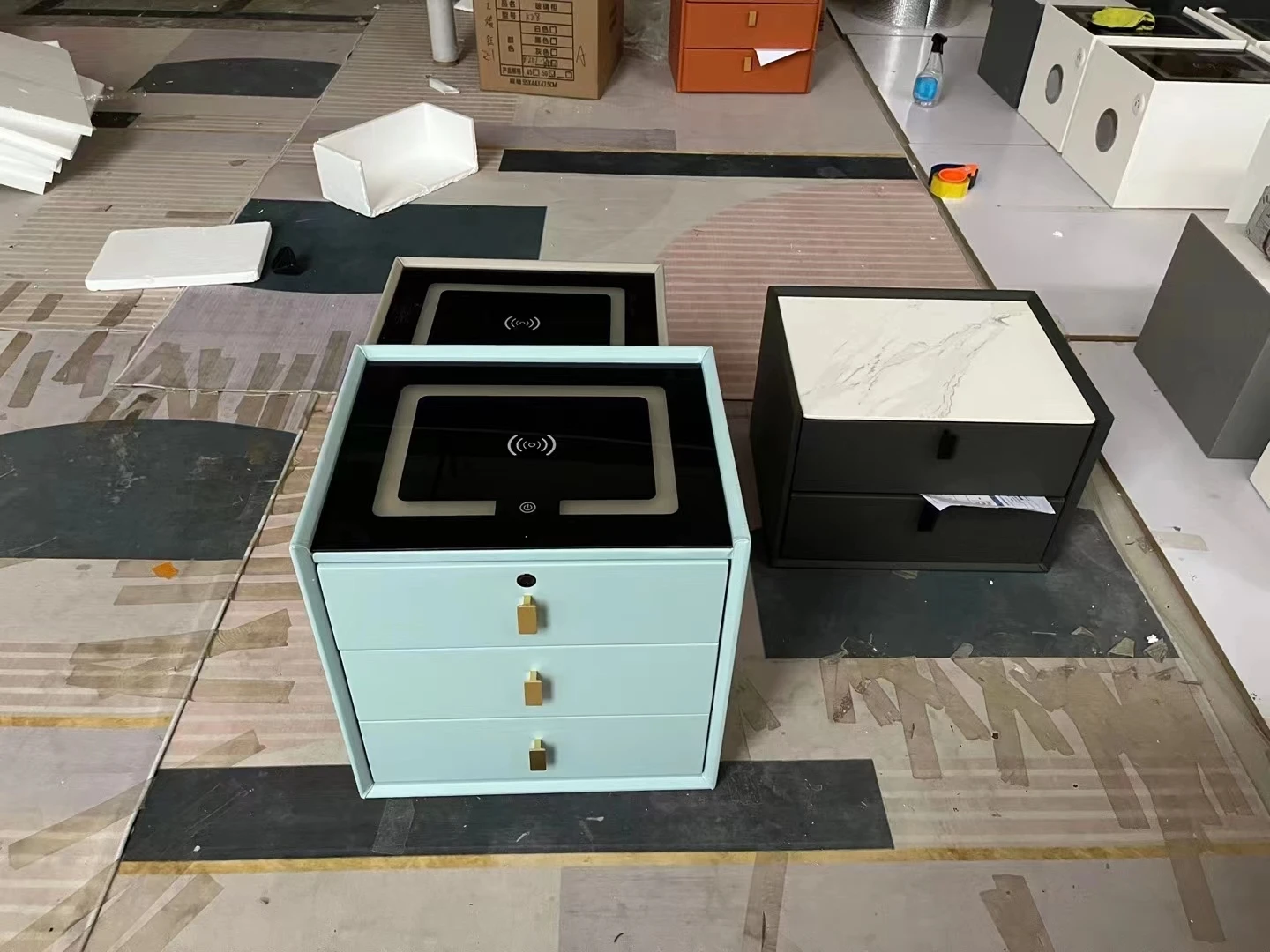 Description Picture 5 of itemSmart Bedside Table Bedroom Storage Cabinet Modern Wireless LED USB Charging White Multifunctional Nightstand Furniture HY50BT