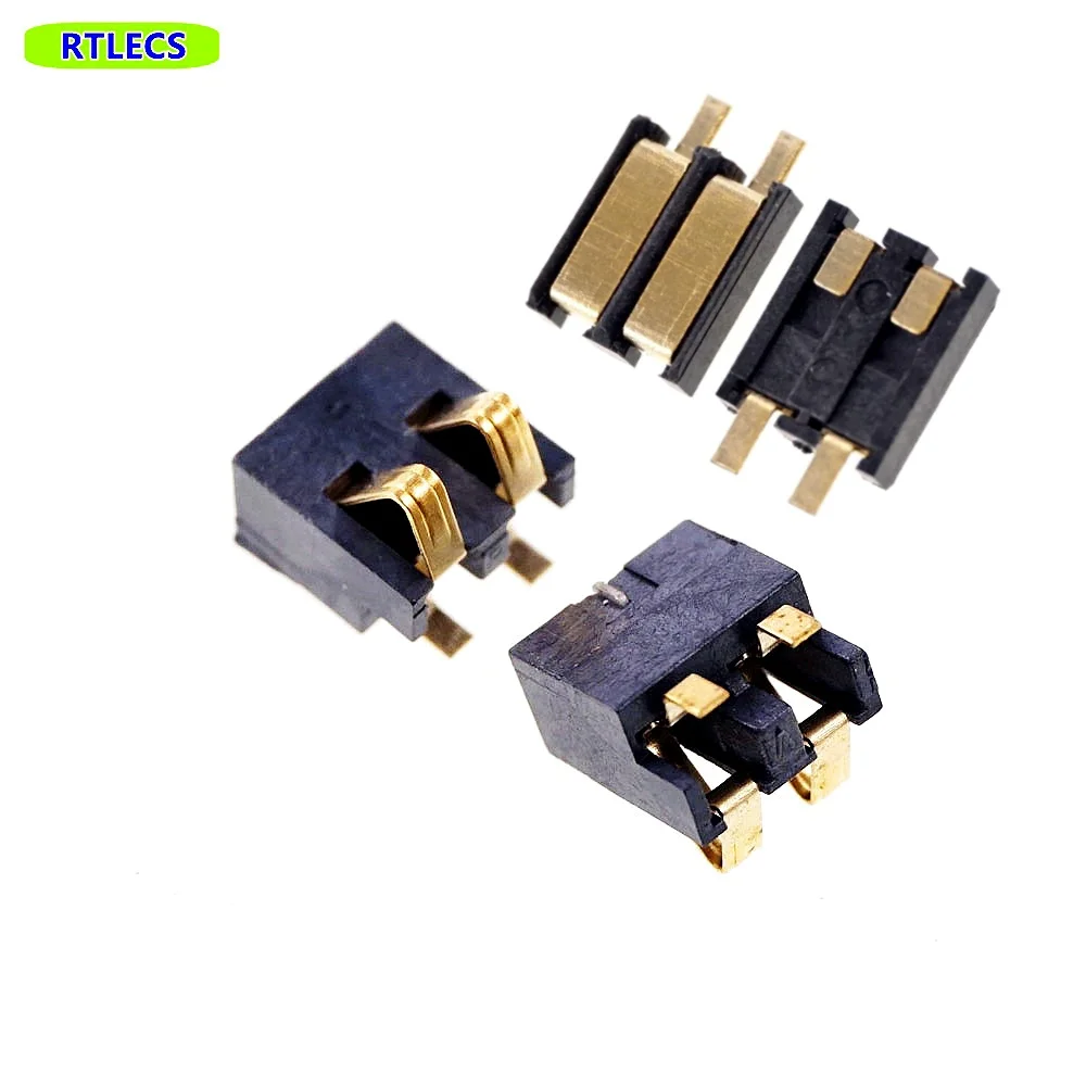 50pcs Spring Compression Contact 2.5 mm Pitch 2 Pin Female Male Connector Surface Mount Battery