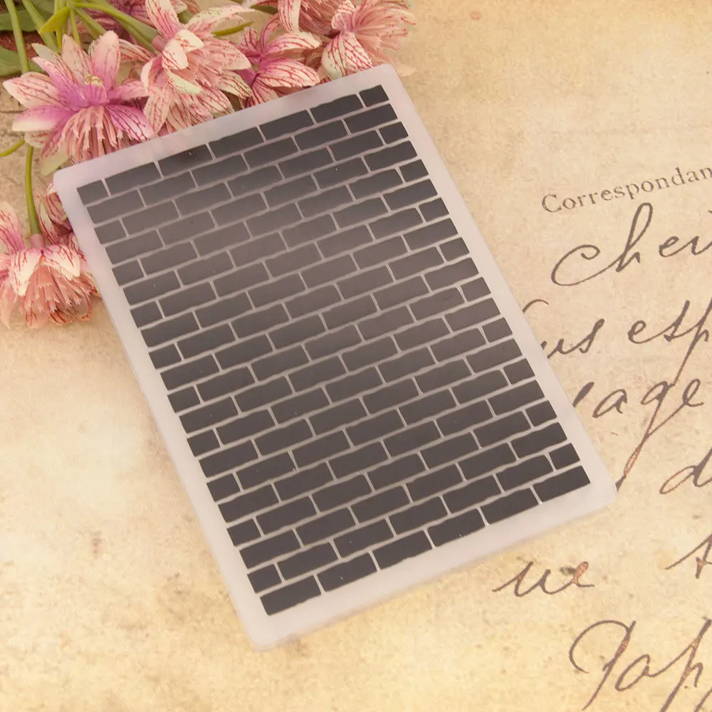 Brick Wall Embossed Folder 6&ldquo; for Scrapbooking and Card Making