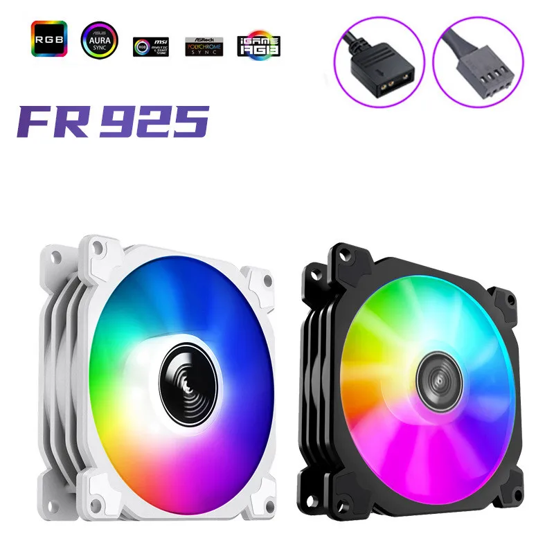 Jonsbo-ventilador Rgb para pc Cooler Cpu 9cm Branco 9025 12v 5v Argb Colorido m b Sync 4pin Pwm Fr-925 90 mm