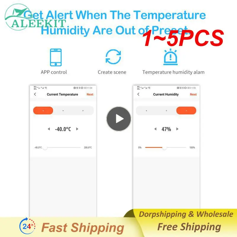 

1~5PCS Tuya Smart WIFI Temperature And Humidity Sensor Indoor Hygrometer Thermometer With LCD Display Support Alexa