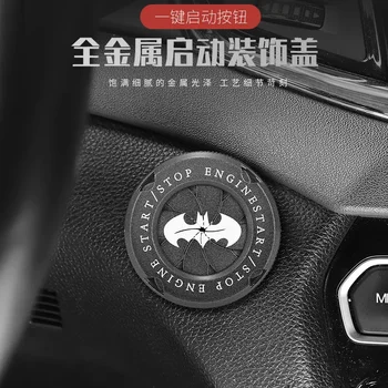 Bat Car Interior Decor Engine Ignition Start Switch Rotate Cover Onekey Stop Button Cover Auto Personality sticker Accessories 1
