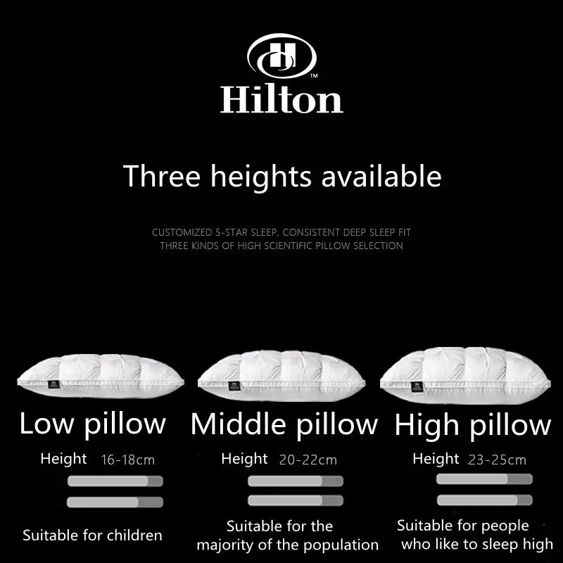 High-end down comfortable pillow5-star hotel pillow down pillow core cotton white goose down 3-dimensional cervical pillow core 2