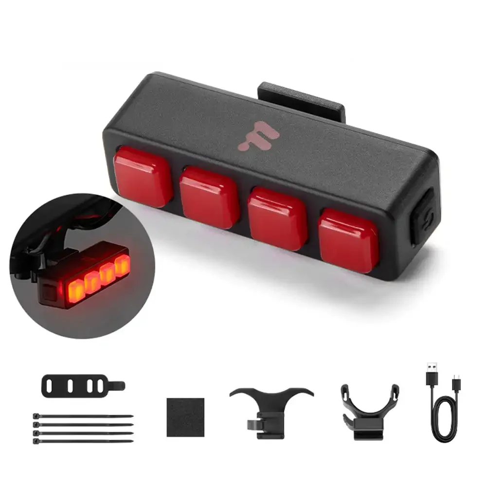Smart Brake Bicycle Rear Light Auto on/Off Stop Signal Brake Road Bike LED Taillight Type-C Charge MTB Cycling Safety Flash Lamp
