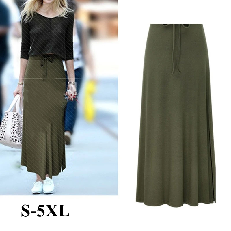 

Bigsweety High Quality Women Pleated Long Skirt Fashion Slit Belted Maxi Skirt Autumn Winter High Waist Vintage A-Line Skirts