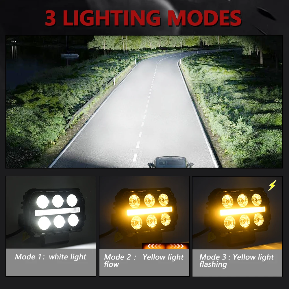 4.5Inch Work Fog Light Long Range Auxiliary Auto Fog Light Led Light Bar for Mo