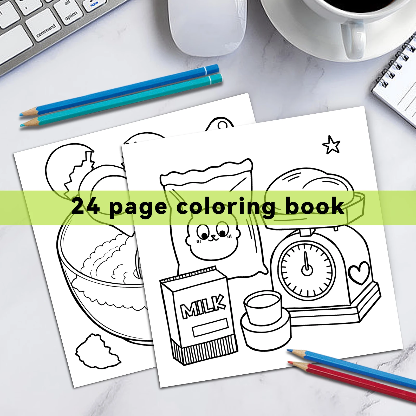 BAKE SHOP Coloring Book for Adults And Teens Featuring Cute Drawing Book Bold-easy Patterns Perfect Gift for Party and Birthday 6