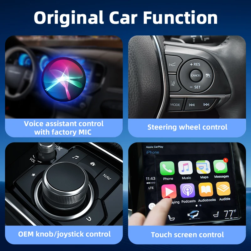 JMCQ Mini Wireless Carplay & Android Auto Wired To Wireless Box Adapter For Toyota Mazda Nissan Suzuki Kia Ford Skoda Hyundai