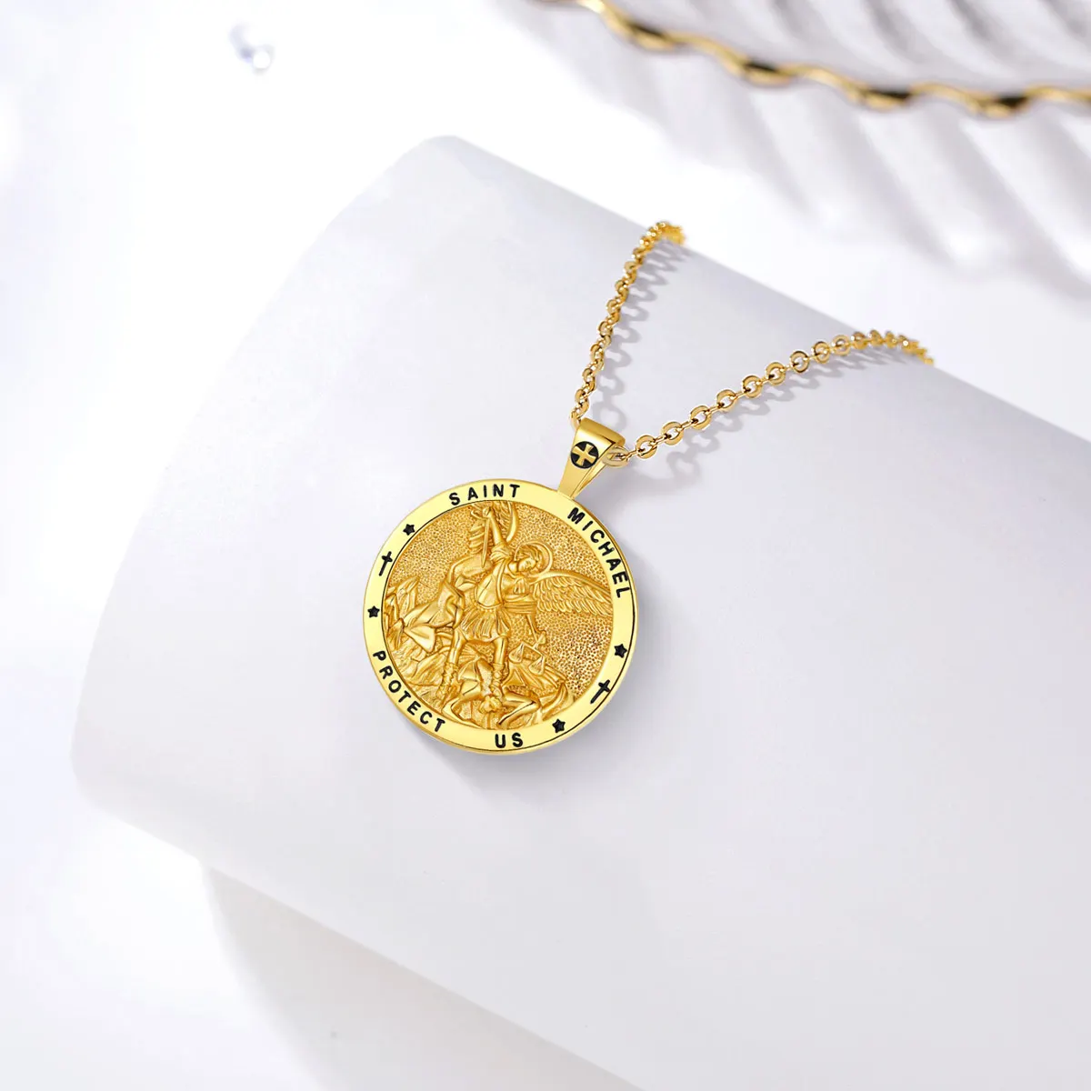 Pendant Necklace Silver Necklace Silver Pendant Eudora 925 Sterling Silver St.Michael Archangel Necklace Men Women 18K Gold Michael Christian Pendant Religious Jewelry Gift