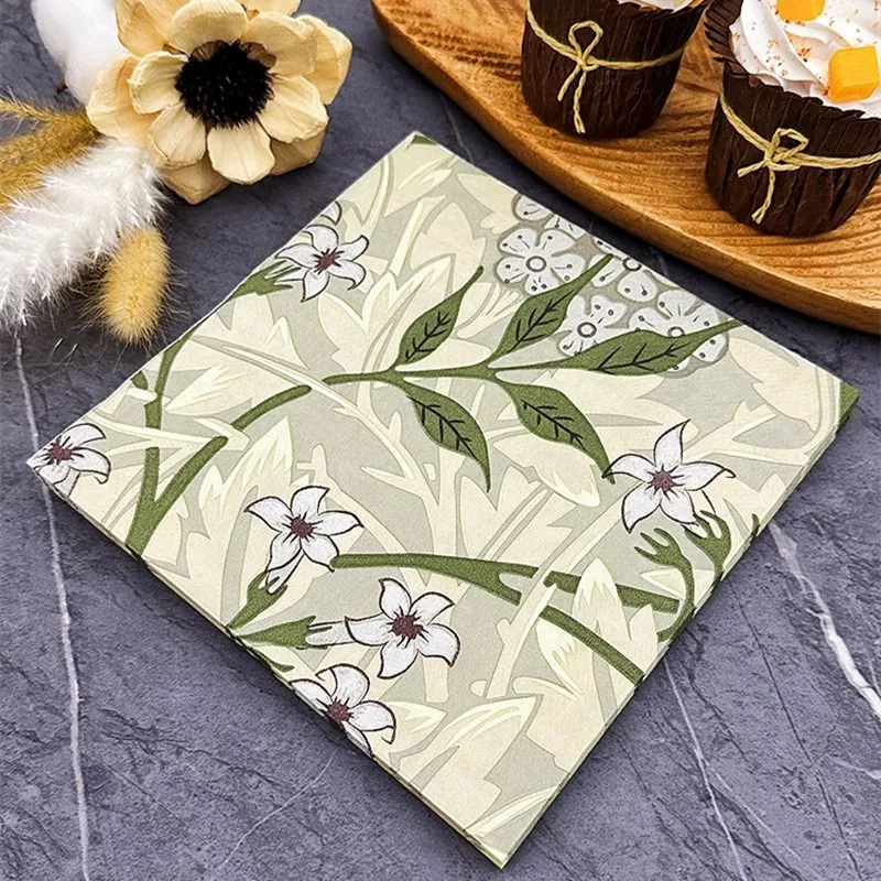 20Pcs/bag Christmas Table Decoration Disposable Napkin Paper Birthday Party Family Dinner Napkins Xmas Decorations