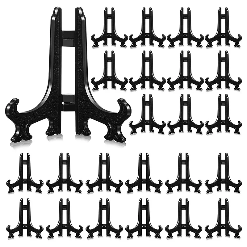 

HOT SALE 48 Pieces Easel Stands 3 Inch Plastic Plate Stand Holder Display Picture Easel Stand For Display Picture Frame (Black)