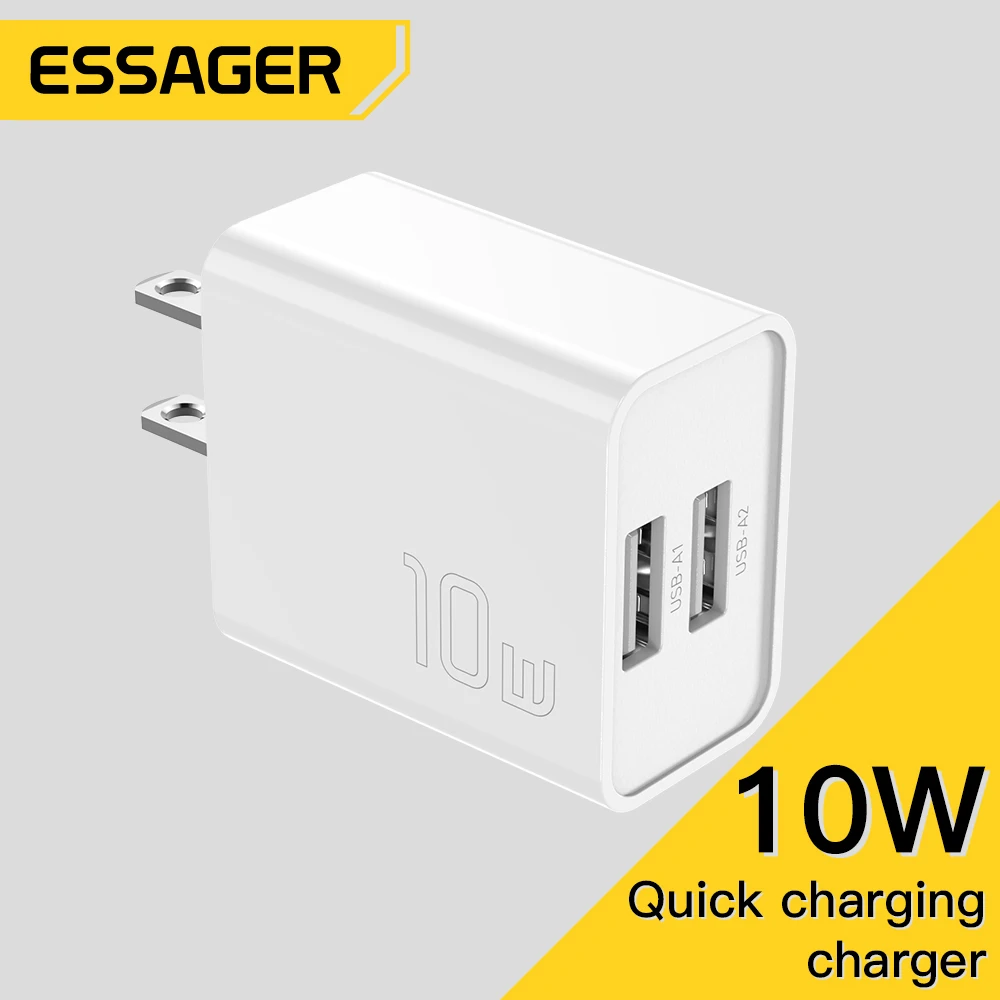 Фото Зарядное устройство Essager с двумя USB-портами и поддержкой быстрой зарядки, 10 Вт №1