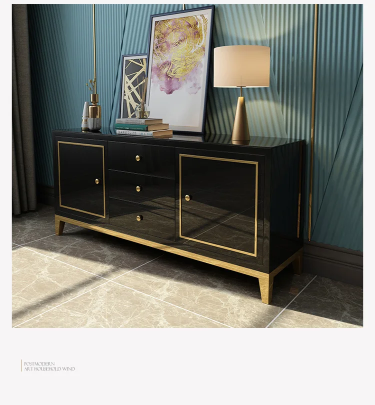 | بوفية خشب هندسي بتصميم فاخر