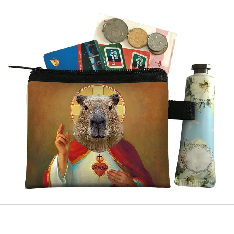 Kids portemonnee, Capybara-thema Cash Pouch Cartoon portemonnee, interactieve huisdier speelgoed & crossbody kinderen portemonnee, peuter portemonnee, Geel, Ultra-zacht