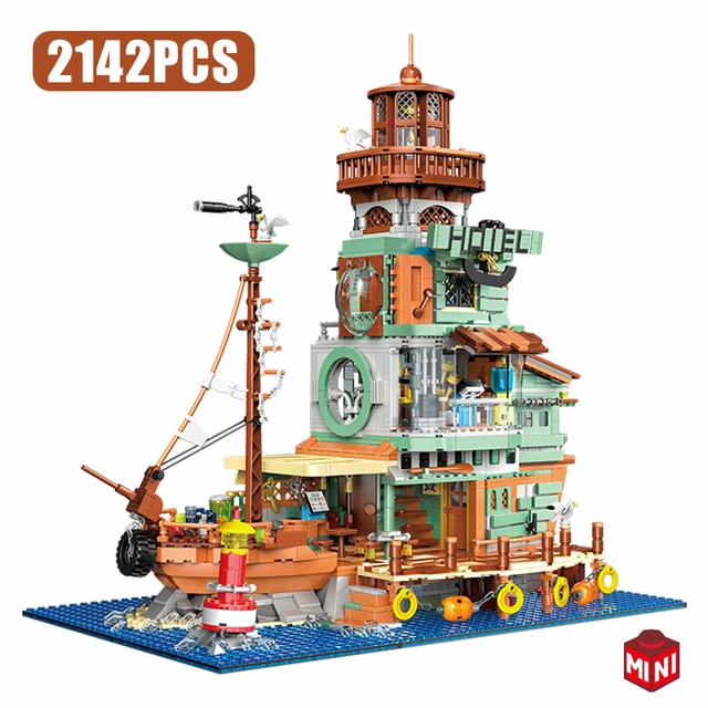 House Fishing Block Construction  Fishing Village Building Blocks -  Creative Wooden - Aliexpress