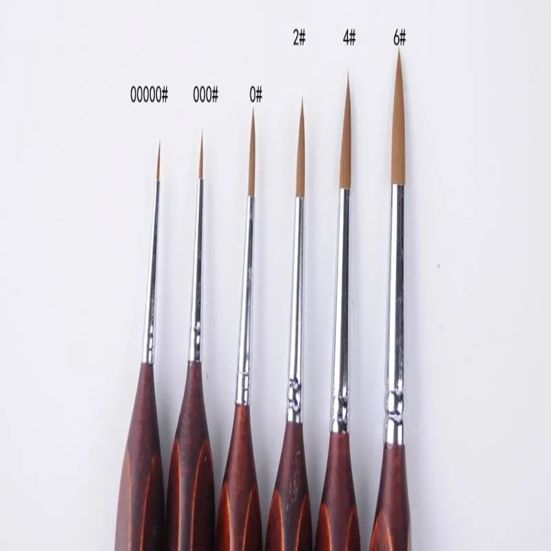 00000#~6# Pointed Painting Brush Outline Pen Combo for Model Building Military Model DIY 6pieces /lot,model tools