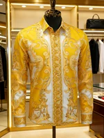 Chemise à manches longues pour homme, style luxe léger, rétro européen, imprimé 3D coloré, chemise hawaïenne pour les vacances, vêtements pour homme d'affaires 5