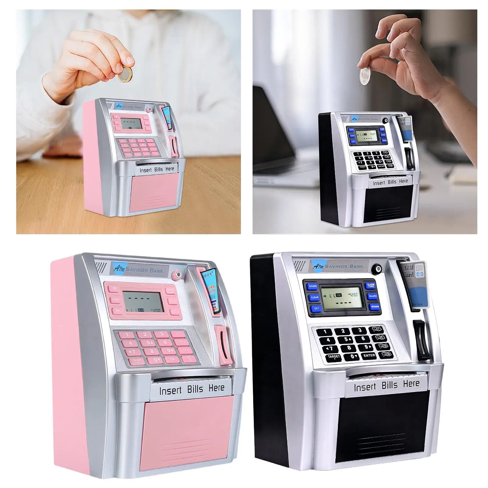 ATM Piggy Bank for Kids Creative Bill Feeder Toy Money Bank Money Saving Box for Children Kids Boys Girls Teens Holiday Gift