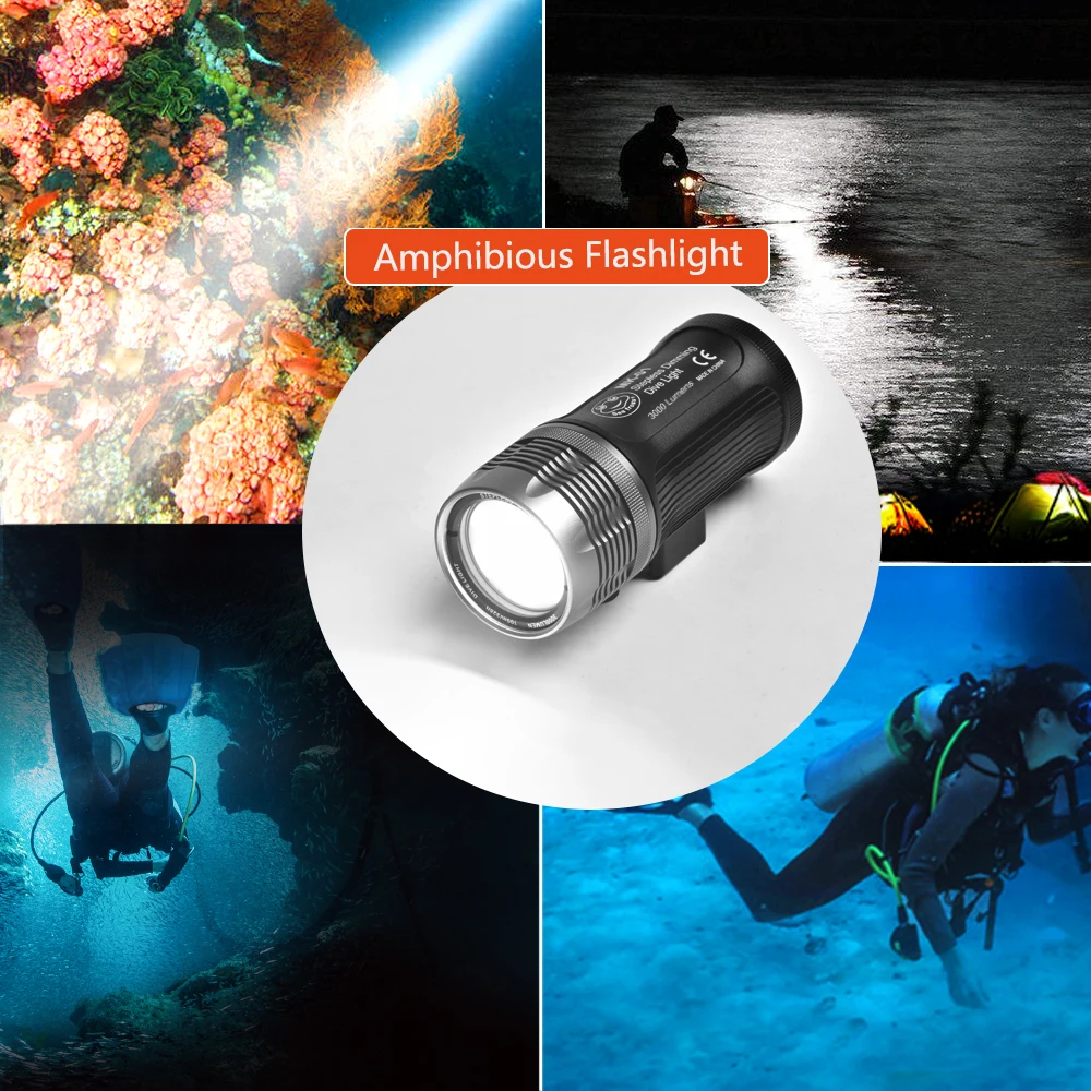 Seafrogs MK-01 Professional Diving Flashlight Underwater Diving Strobe Light 100