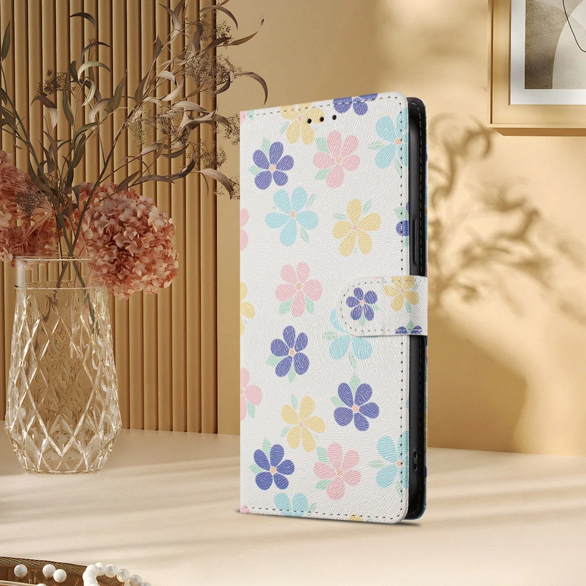 Luxury Leather Flip Wallet Case with Magnetic Stand and Card Holder